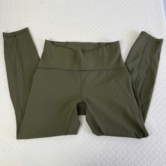 Lululemon Women’s Size 8 Olive Green High Rise Nulu Athleisure Leggings Ankle - Picture 4 of 12